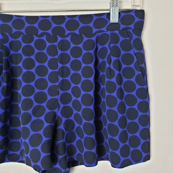 Babaton Silk Crepe Indigo Polka Dot Shorts - Picture 2 of 3